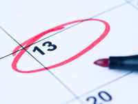  calendar with 13 circled